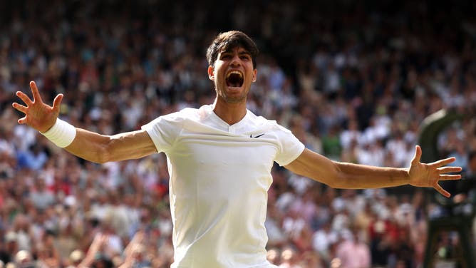 Carlos Alcaraz defeated Novak Djokovic in straight sets to win his second-straight Wimbledon championship.