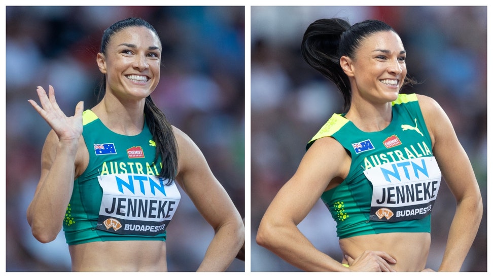 australian hurdler michelle jenneke viral warm up routine paris olympics