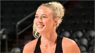 Phoenix Mercury player Sophie Cunningham is going viral for rocking a skimpy outfit before a game. Check out the outfit and reactions. (Credit: Getty Images)