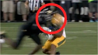 Refs miss clear targeting on final North Dakota State drive. (Credit: Screenshot/X Video https://x.com/CFBKings/status/1829358802749046898)