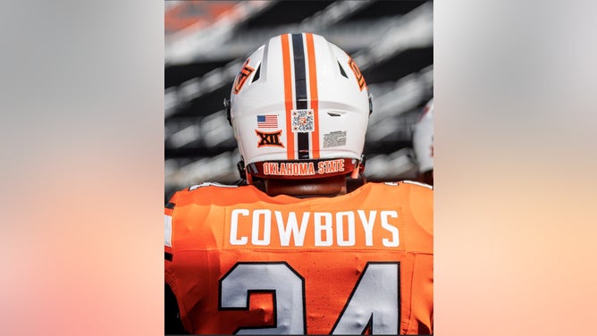 Oklahoma State football players will have QR codes on helmets to raise money for NIL Via: Oklahoma State athletics