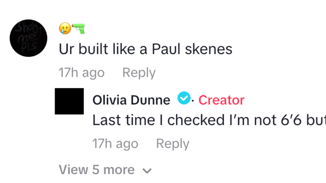 Olivia Dunne hits back at social media troll. (Source: TikTok/Olivia Dunne)