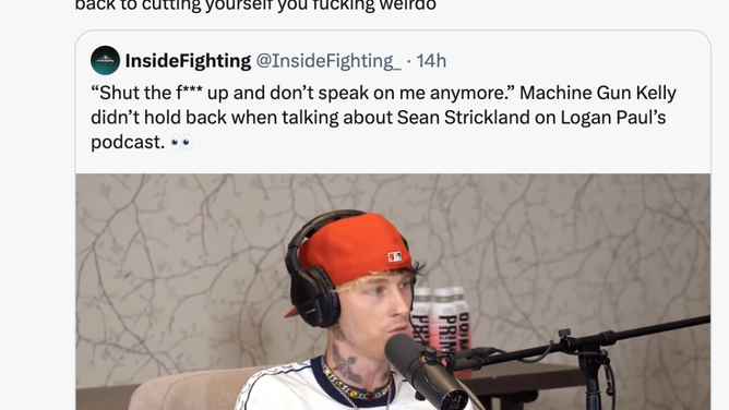 Sean Strickland hammers MGK after comments go viral. (Credit: Sean Strickland/X)