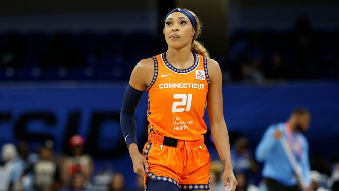 The Connecticut Sun beat the Los Angeles Sparks at TD Garden in Boston on Tuesday and DiJonai Carrington was disappointed the game wasn't on national TV.