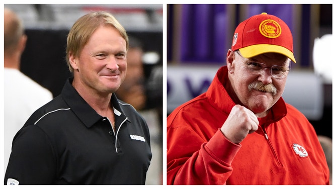 Former NFL head coach Jon Gruden was spotted at Kansas City Chiefs training camp chatting up Andy Reid.