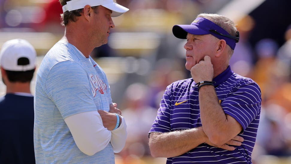 LSU head coach Brian Kelly trolled Ole Miss head coach Lane Kiffin about Coke products 