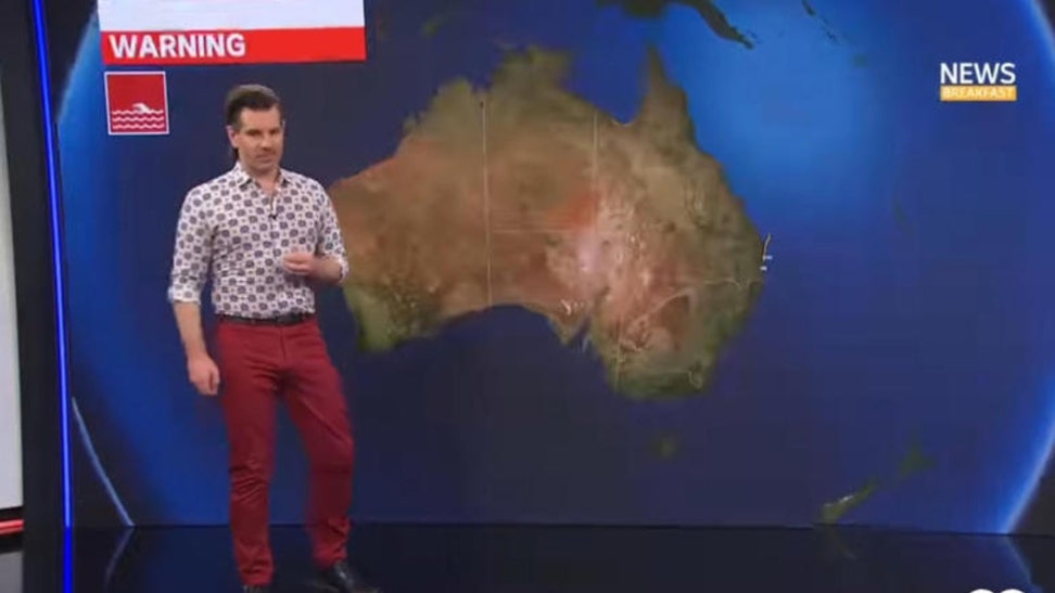 Australian weatherman Nate Byrne is in the news today and, somehow, it's not for his outfit. What a twist!