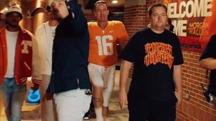 Peyton Manning donned his old Tennessee uniform to accompany Morgan Wallen to the stage in Neyland Stadium Via: Tennessee Athletics