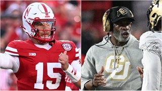 Nebraska players trolled Colorado after earning a blowout win. They mocked Shedeur Sanders and his rap song. Watch the video. (Credit: Getty Images)