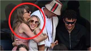 Taylor Swift is facing the wrath of social media after hugging Brittany Mahomes during the US Open. See the reactions. (Credit: Getty Images)