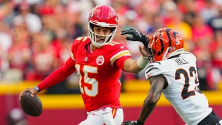 Kansas City Chiefs QB Patrick Mahomes scrambles on the Cincinnati Bengals at GEHA Field at Arrowhead Stadium. (Jay Biggerstaff-Imagn Images)