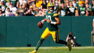 Green Bay Packers QB Jordan Love looks to pass against the Minnesota Vikings at Lambeau Field in Wisconsin. (Jeff Hanisch-Imagn Images)