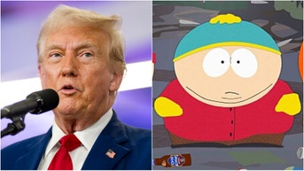 "South Park" won't cover the 2024 presidential election between Kamala Harris and Donald Trump. (Credit: Getty Images/Paramount+ Media Site)