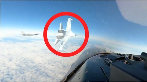 A Russian fighter jet buzzed an American plane conducting an intercept off the coast of Alaska. Watch the crazy footage. (Credit: Screenshot/X Video https://x.com/NORADCommand/status/1840776113846468898/video/1/Norad/United States government)