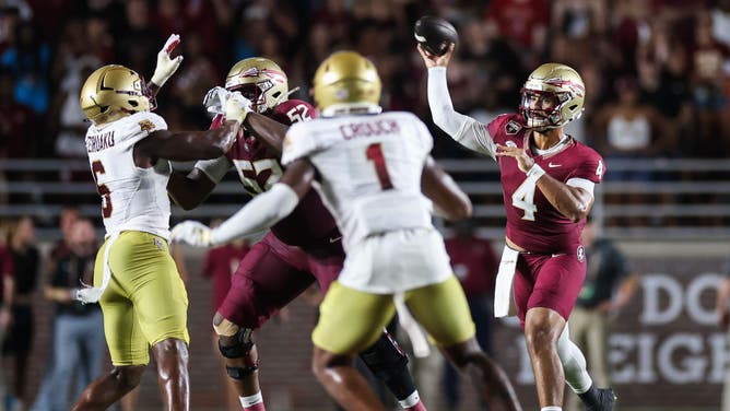 Florida State quarterback DJ Uiagalelei had a night to forget in the loss to Boston College