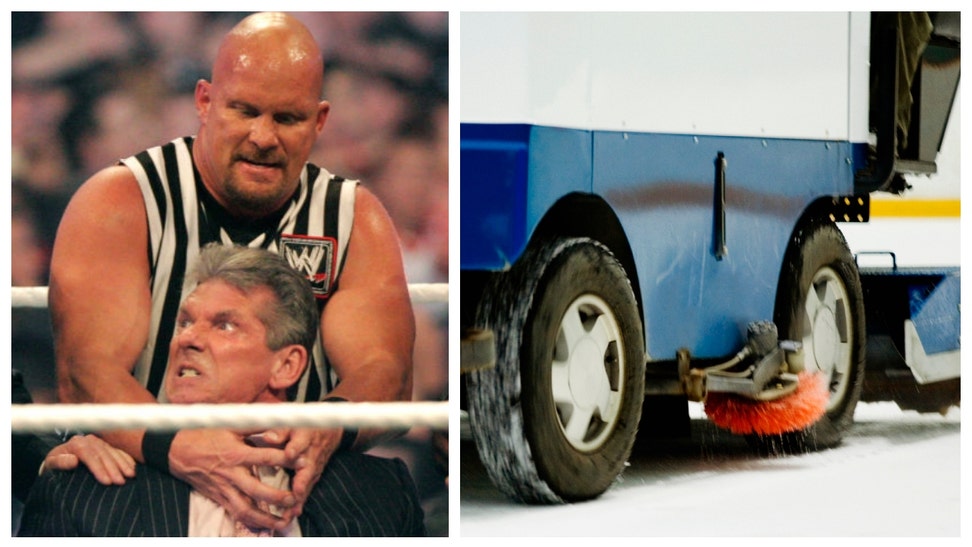 STEVE AUSTIN VINCE MCMAHON ZAMBONI