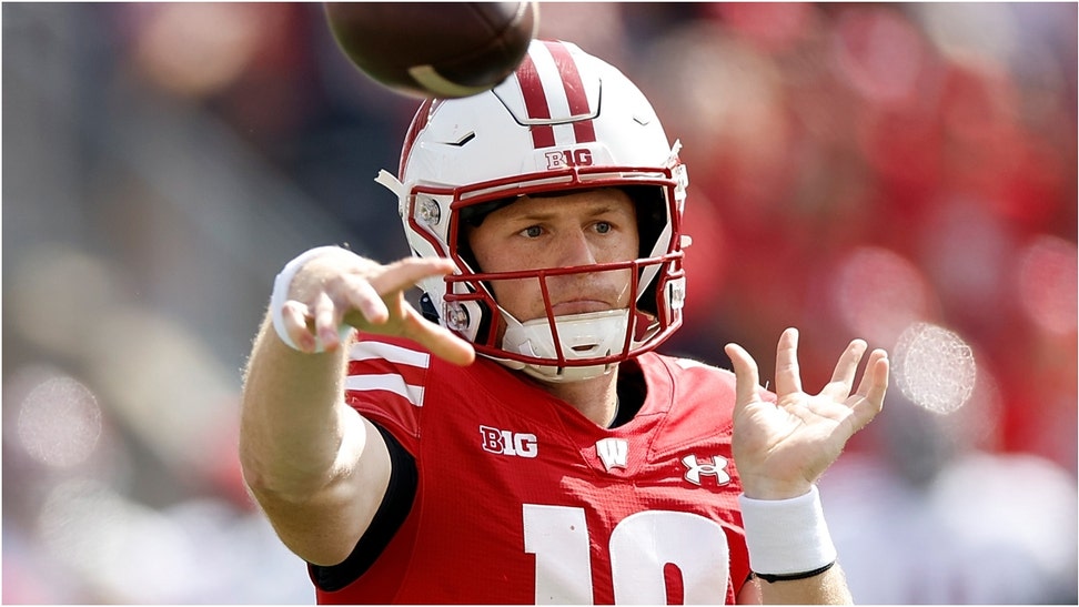 Wisconsin Badgers QB Tyler Van Dyke is out for the season with a torn ACL. Will he play again for Wisconsin? Who will start for the Badgers at QB? It's now Braedyn Locke's team. (Credit: Getty Images)