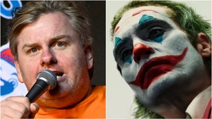 Tim Dillon destroys "Joker" Sequel. (CreditL Getty Images and Warner Bros. media site)