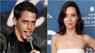 Aubrey Plaza cusses out Tony Hinchcliffe over joke about Puerto Rico. (Credit: Getty Images)