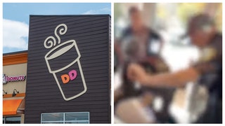 70 students brawl dunkin donuts cop pushed through window