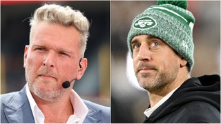 Aaron Rodgers stuns Pat McAfee with reference to Scott Peterson case. (Credit: Getty Images)