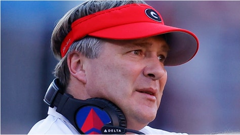 Georgia coach Kirby Smart explained shoving Mississippi State QB Michael Van Buren. What did Smart say? Watch a moment of when it happened. (Credit: Getty Images)