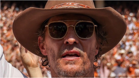 Matthew McConaughey called out Oklahoma fans for leaving early during a blowout loss to Texas. See his viral tweet. (Credit: Getty Images)