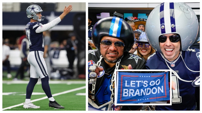 Dallas Cowboys fans started chanting "Let's go Brandon!" when kicker Brandon Aubrey took the field against the Detroit Lions.