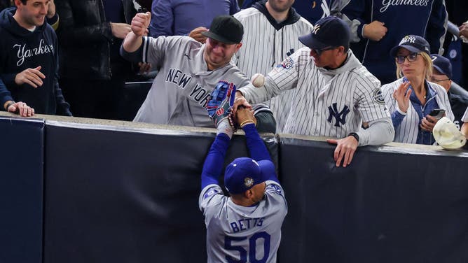 Dodgers Mookie Betts glove catch World Series