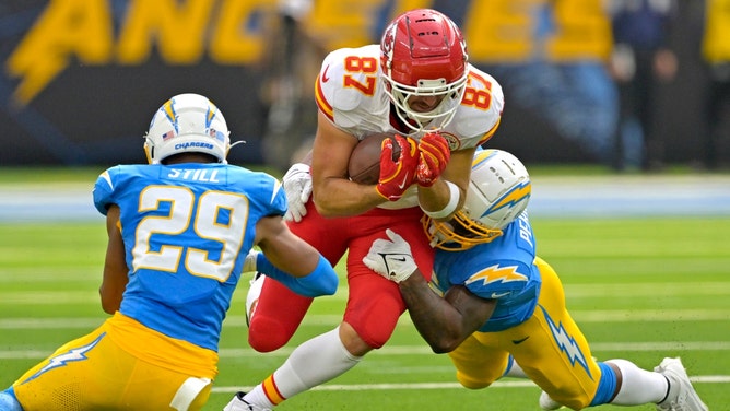 "Over Kansas City TE Travis Kelce six catches" is one of the legs in my 'same game parlay' for the New Orleans Saints vs. Chiefs on Monday Night Football in NFL Week 5. (Jayne Kamin-Oncea-Imagn Images)