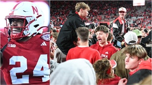 Nebraska fans stormed the field after beating Wisconsin. OutKick's David Hookstead reacts. (Credit: Getty Images)