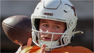 Texas QB Quinn Ewers is unsure of his future with the program. Will he return for another year or go to the NFL? (Credit: Getty Images)