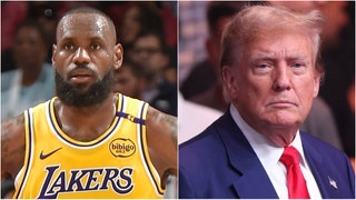 LeBron James is facing backlash for sharing a dishonest video about Donald Trump. Check out the reactions to him endorsing Kamala Harris. (Credit: Getty Images)