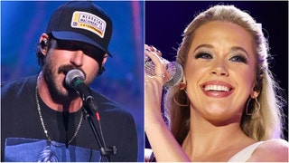 Country music stars Riley Green and Megan Maroney teamed up for a performance of "Don't Mind If I Do." Watch a video of the performance. (Credit: Getty Images)