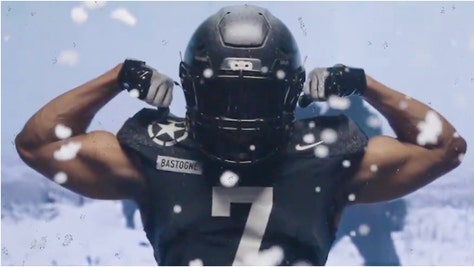 Army unveils epic uniforms honoring the 101st Airborne and the Battle of the Bulge. (Credit: Screenshot/X Video https://x.com/armywp_football/status/1858571434135831025)