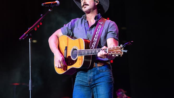 NASHVILLE, TENNESSEE - JUNE 08: Riley Green performs during CMA Fest 2024 at Ascend Amphitheater on June 08, 2024 in Nashville, Tennessee. (Photo by Erika Goldring/Getty Images)