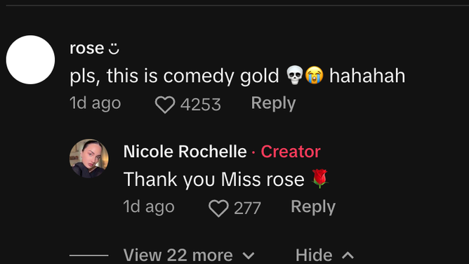 Zach Bryan's ex-wife Rose Madden comments on video of Dave Portnoy filming diss track lyrics. (Credit: TikTok/https://www.tiktok.com/@nicolerochellle/video/7436570602959424811)