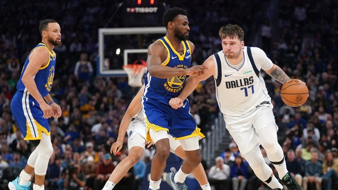 Dallas Mavericks All-Star Luka Doncic drives to the hoop on the Golden State Warriors at the Chase Center. (Cary Edmondson-USA TODAY Sports)