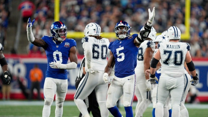 The New York Giants over the Dallas Cowboys on Thanksgiving 2024 will be the first leg in my four-team, six-point teaser in NFL Week 13. (Julian Leshay Guadalupe/NorthJersey.com-USA TODAY NETWORK via Imagn Images)