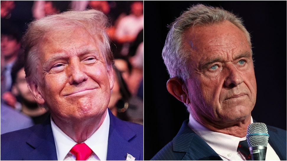 RFK Jr. is getting ruthlessly roasted over a photo with Donald Trump and McDonald's. Check out the reactions to the photo. (Credit: Getty Images)