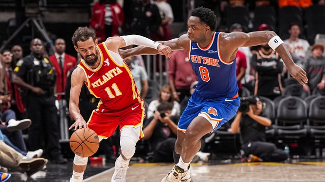 The New York Knicks host the Atlanta Falcons at Madison Square Garden Wednesday in the 2024 Emirates NBA Cup quarterfinals. (Dale Zanine-Imagn Images)