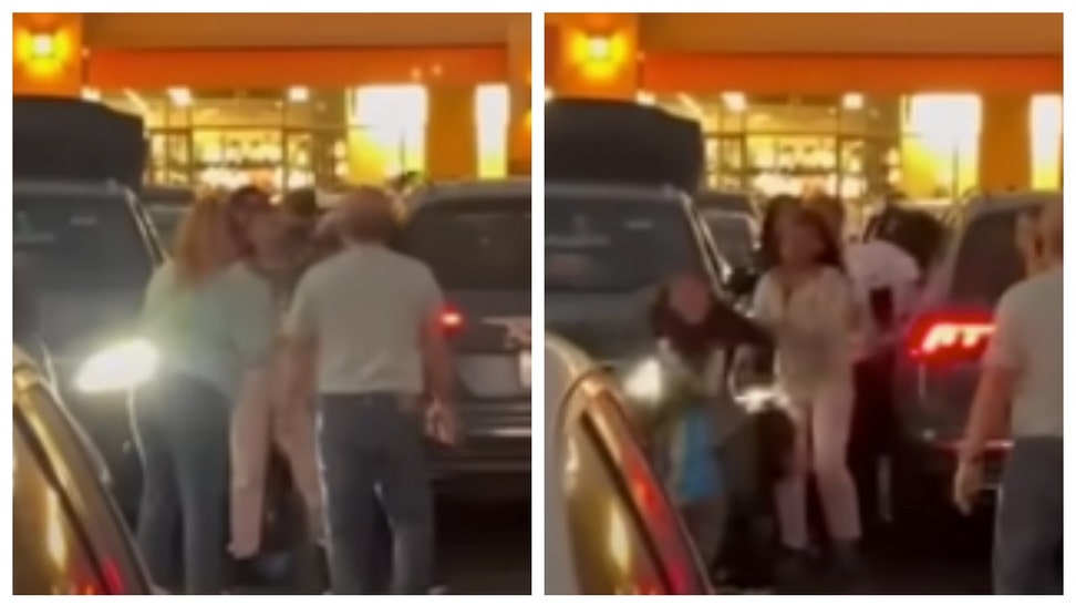 california outlet mall parking lot brawl los angeles