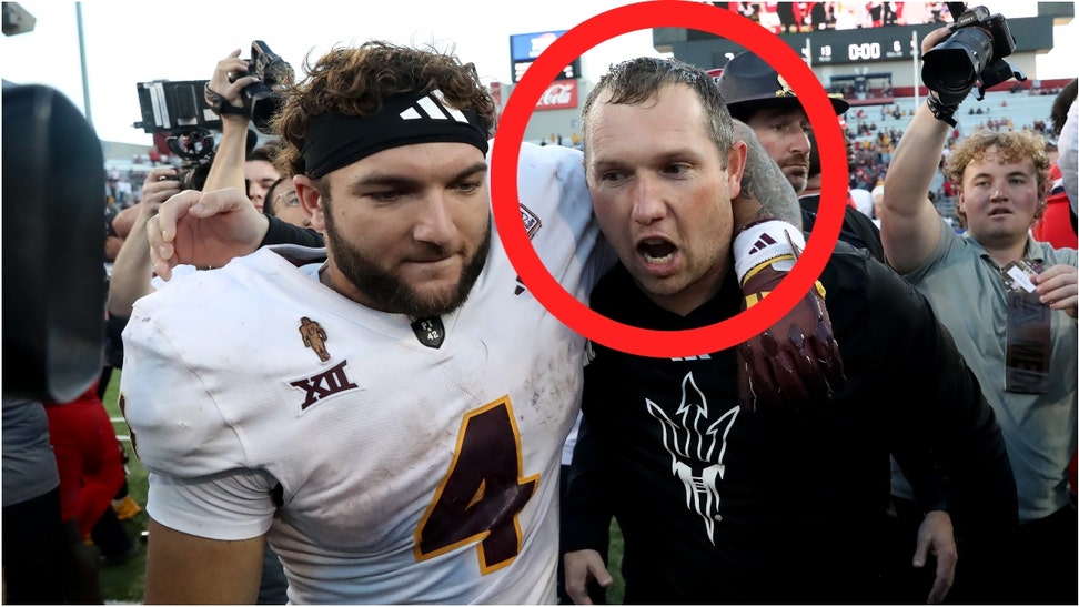 Arizona State football coach Kenny Dillingham dropped an epic speech during halftime of the team's win against Arizona. Watch a video of his comments. (Credit: Getty Images)