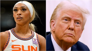 WNBA player Dijonai Carrington wore a disgusting anti-Donald Trump outfit. See photos of the outfit. What are the reactions? (Credit: Getty Images)