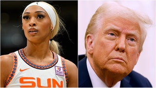 WNBA player Dijonai Carrington wore a disgusting anti-Donald Trump outfit. See photos of the outfit. What are the reactions? (Credit: Getty Images)