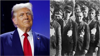 President Donald Trump crushing woke DEI in government agencies is being compared to the Holocaust. Read a viral Reddit post. (Credit: Getty Images)