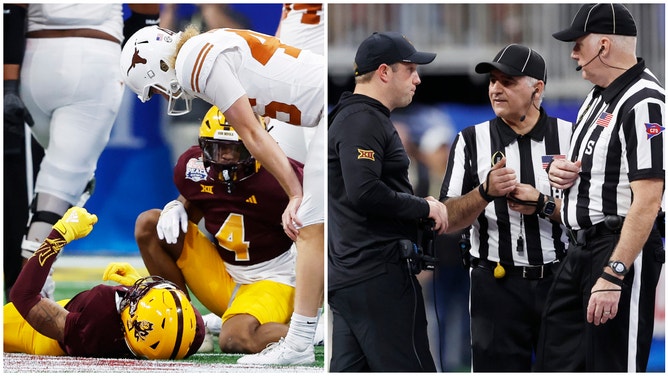 Social media users lost their minds after referees elected not to call targeting on a Texas player in the Peach Bowl against Arizona State.