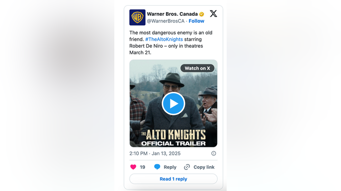 A trailer was released for "The Alto Knights" before it was deleted. (Credit: X)