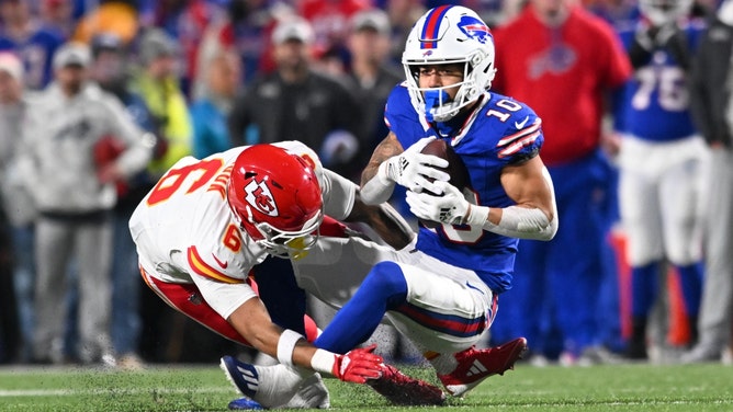 Buffalo Bills WR Khalil Shakir is my pick for Question #1 in the FOX Super 6 NFL Challenge for the 2025 NFL Conference Championships. (Photo credit: Mark Konezny-Imagn Images)