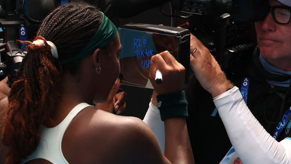 Coco Gauff Writes 'RIP TikTok' On Camera Lens After Australian Open Win: Video